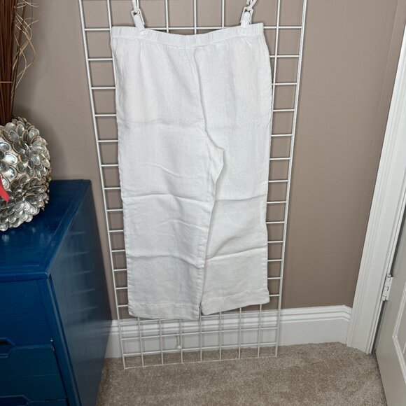 j.jill Love Linen White Pull-On Pants, Size M Tall - Picture 7 of 7